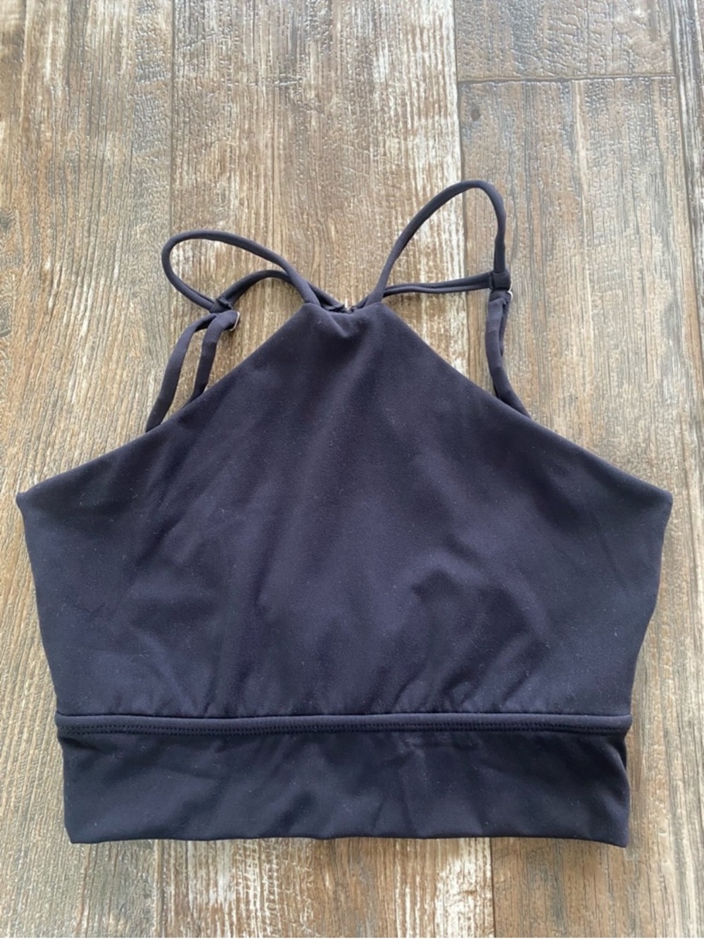 BuffBunny Black Cropped High-Neck Tank Top dark blue